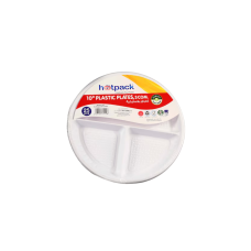 HOTPACK PLASTIC ROUND PLATE 10 3DIV 25S
