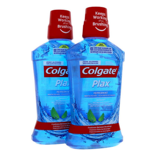 COLGATE PLAX MOUTHWASH PEPPERMINT 2 X 500ML 